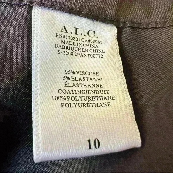 A.L.C. Freddie Faux Leather Flared Pant Black NWT Size US 10 - Picture 7 of 7